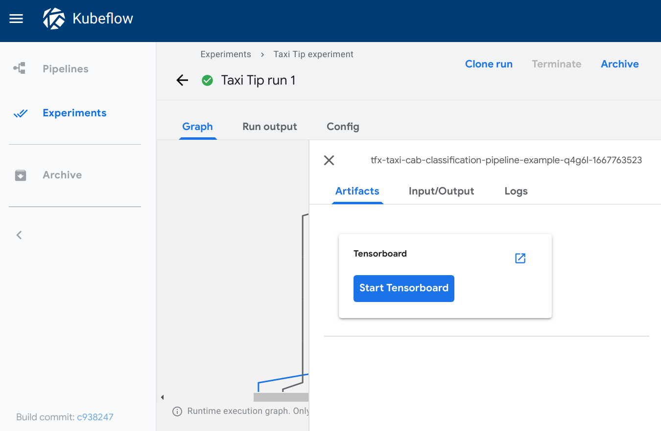 TensorBoard option output from a pipeline component